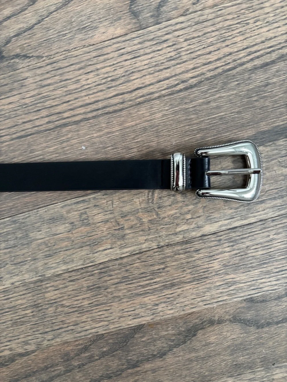 Elegant Black Belt with Silver Buckle